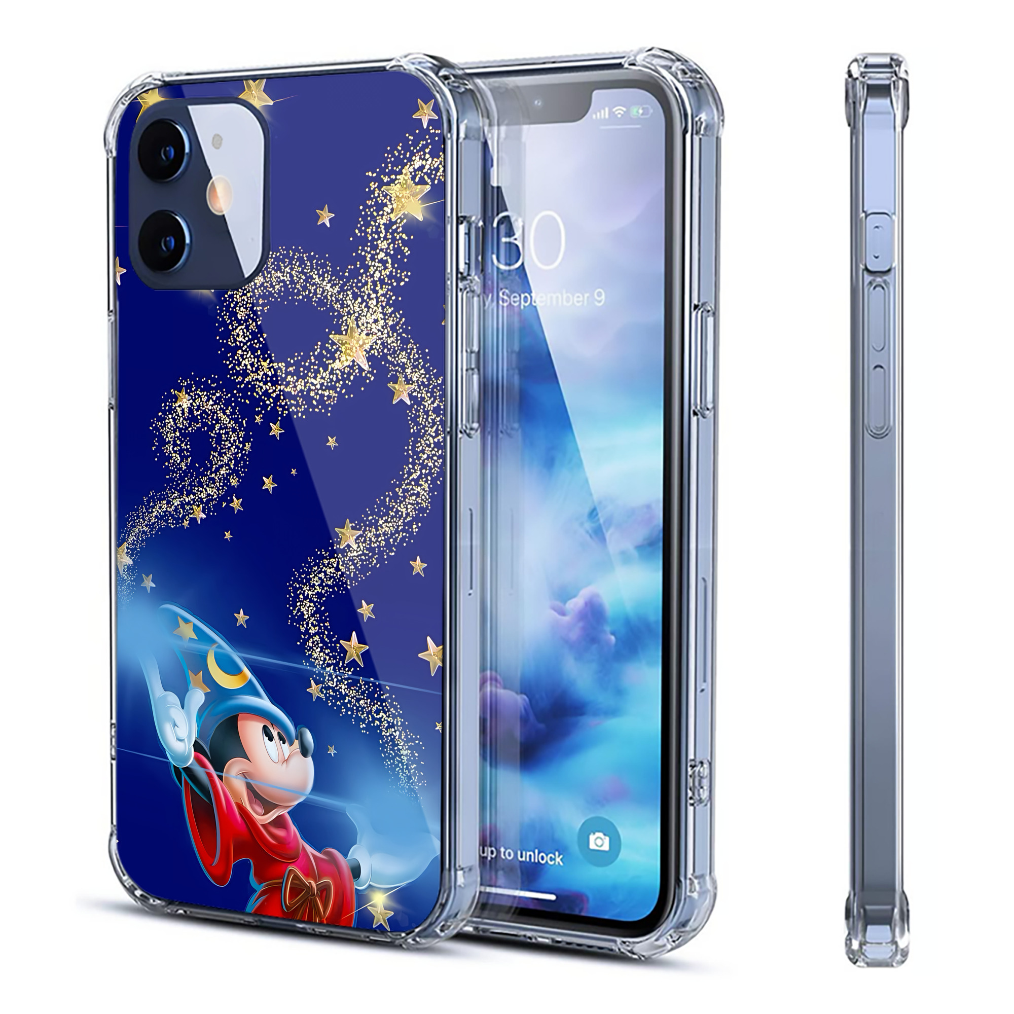 （画像用） ミッキーマウス Mickey Mouse 【iPhone 12シリーズ対応】透明スマホケース（クリアソフトケース）